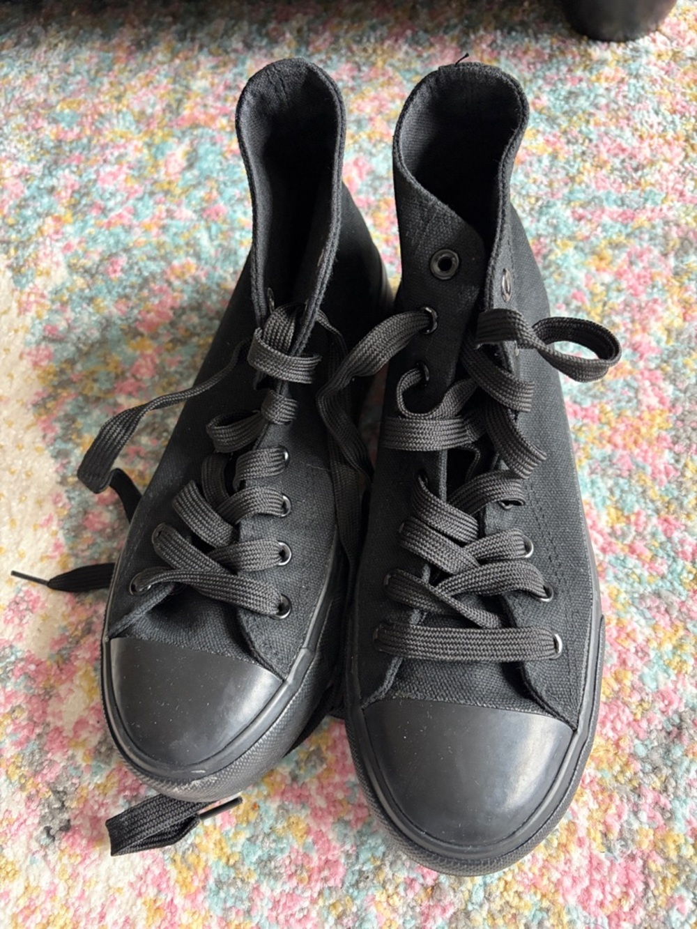 Classic Black High-Top Canvas Sneakers